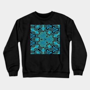 Kaleidoscope Blue Green Heart Pattern Crewneck Sweatshirt